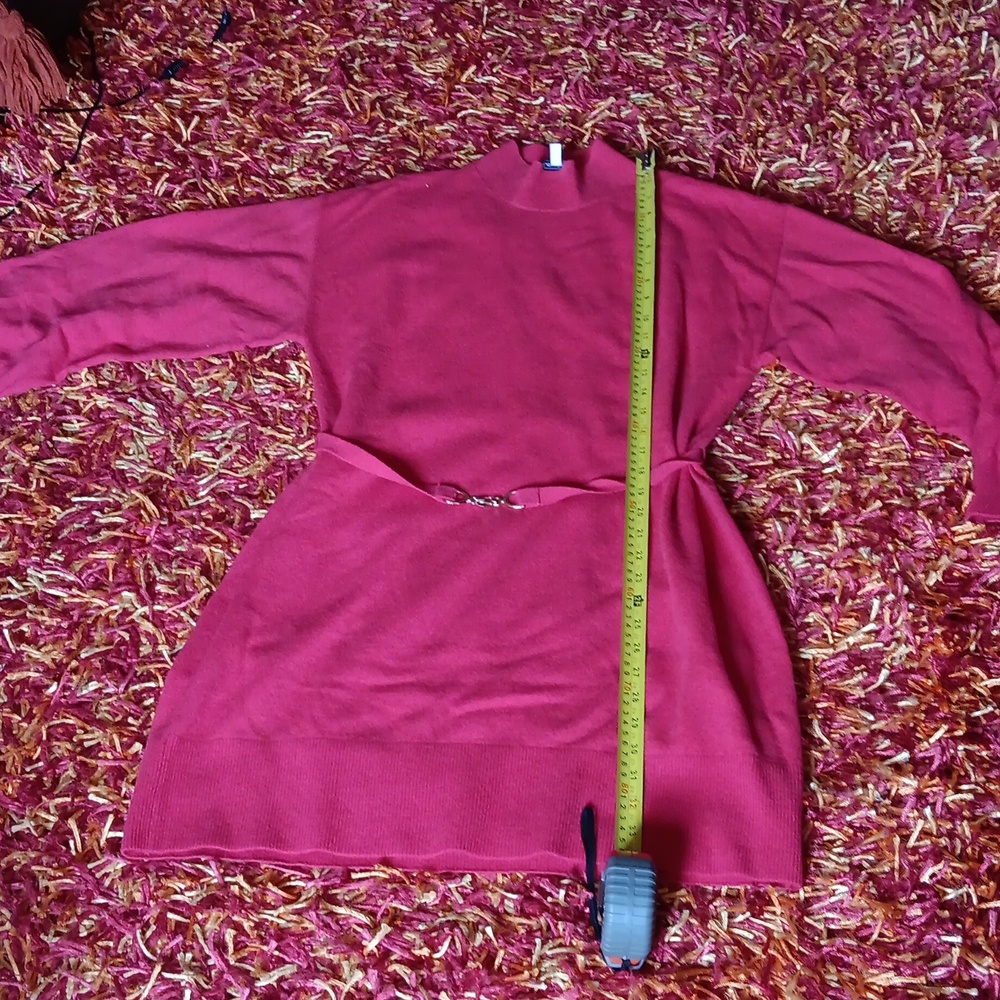 & Other Stories X Anthropologie Red Belted 100% Cashmere Mini Dress - Picture 11 of 12